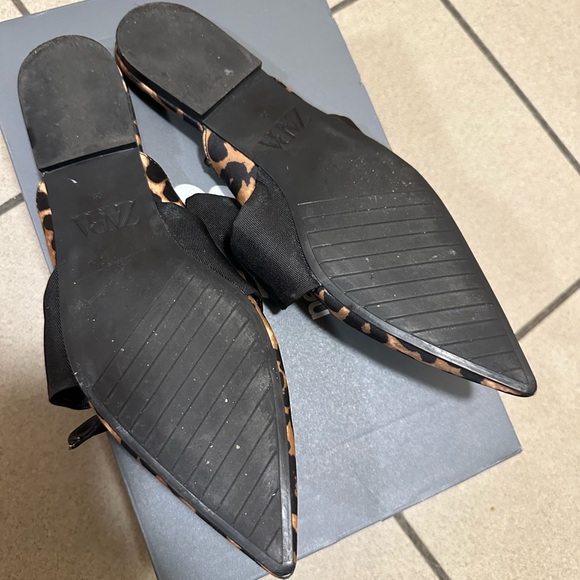 ZARA Leopard Print Bow Mules – Size 7.5 NWOT - Picture 3 of 5